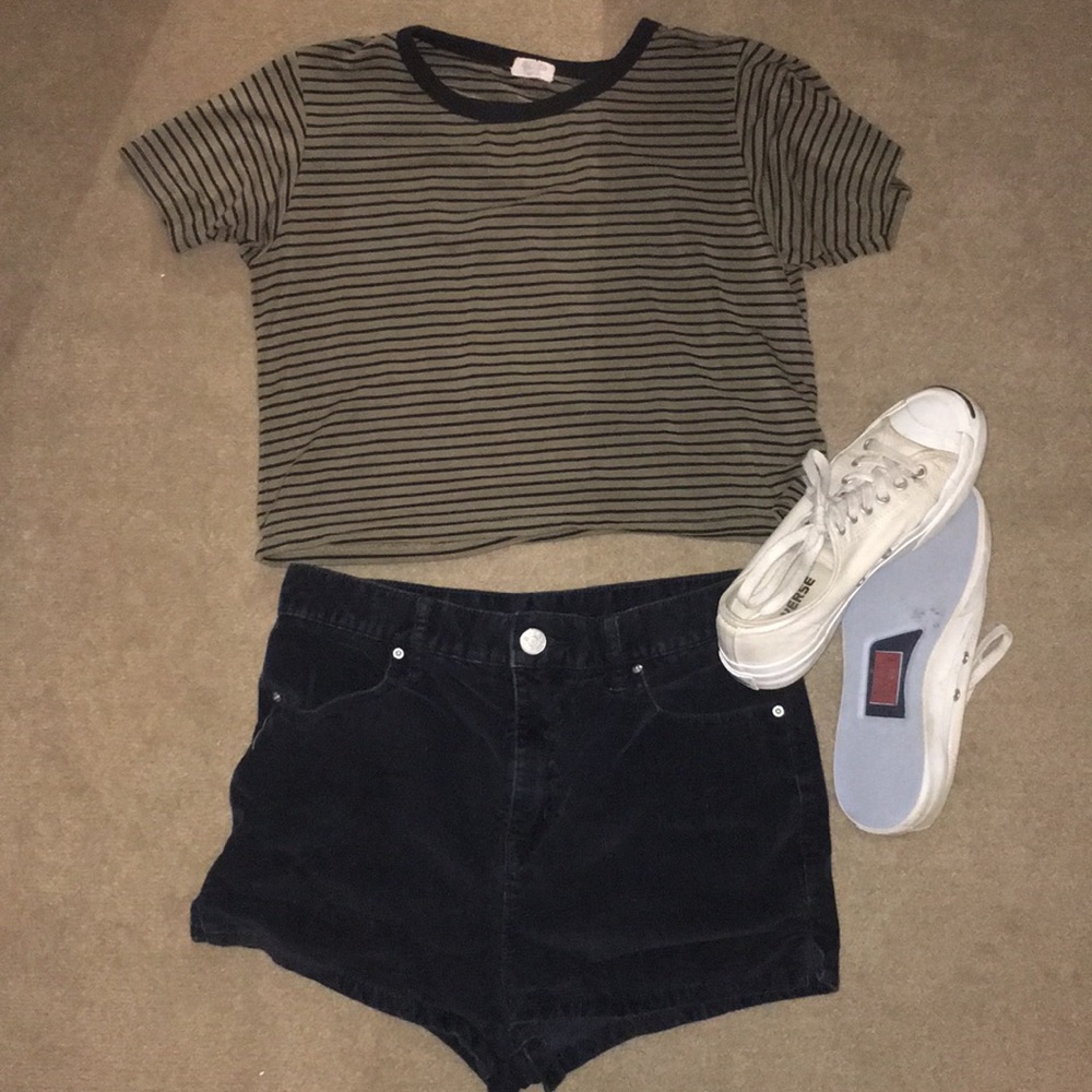 Black High Waisted BDG Corduroy Shorts